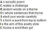 Example Acrostic Poem One